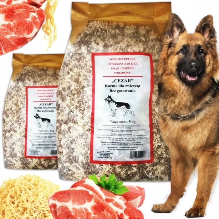 makaron dla psa błyskawiczny cezar bez gotowania z mięsem wołowym 5kg