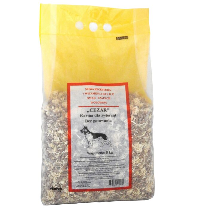 makaron dla psa błyskawiczny cezar bez gotowania z mięsem wołowym 5kg