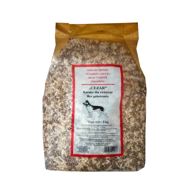 cezar makaron dla psa błyskawiczny bez gotowania z mięsem wołowym 5kg x 2