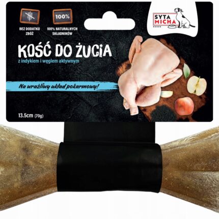 kość do żucia z indykiem syta micha 13,5 cm