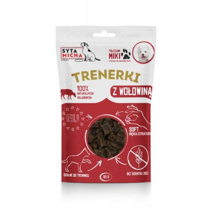 syta micha trenerki z wołowiną dla psa 80g