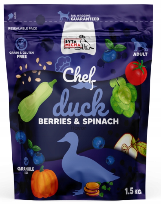 syta micha karma sucha chef kaczka 1,5kg