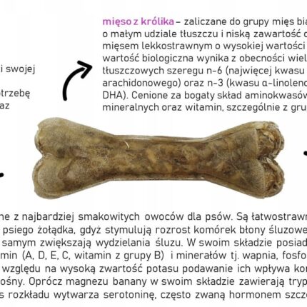 syta micha kość do żucia królik z bananem 13,5 cm