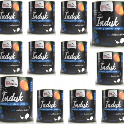 syta micha. karma mokra dla psa indyk z jagodami i mango 800g