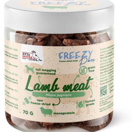 syta micha.  100% liofilizowane mięso jagnięce dla psa 70g freezy pure