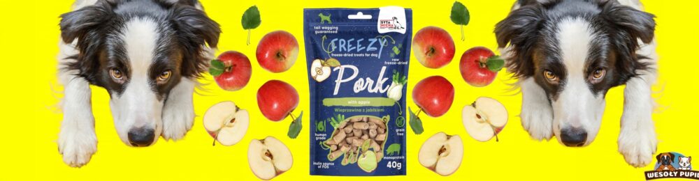 syta micha. liofilizowane przysmaki dla psa wieprzowina z jabłkiem freezy 40g