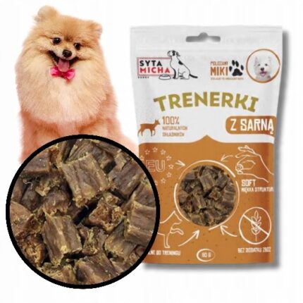 syta micha trenerki z sarną dla psa 80g