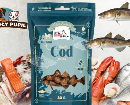 syta micha fish  seafood przysmaki z dorszem dla psa 80g
