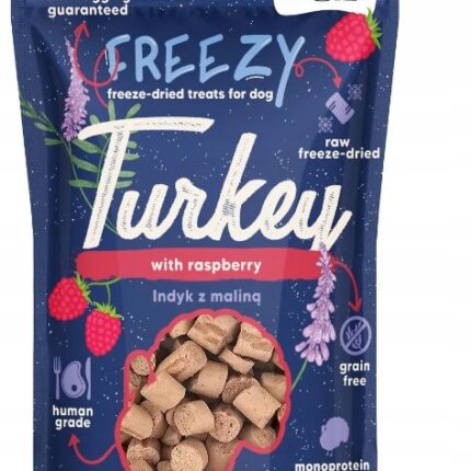syta micha. liofilizowane przysmaki dla psa indyk z malinami freezy 40g