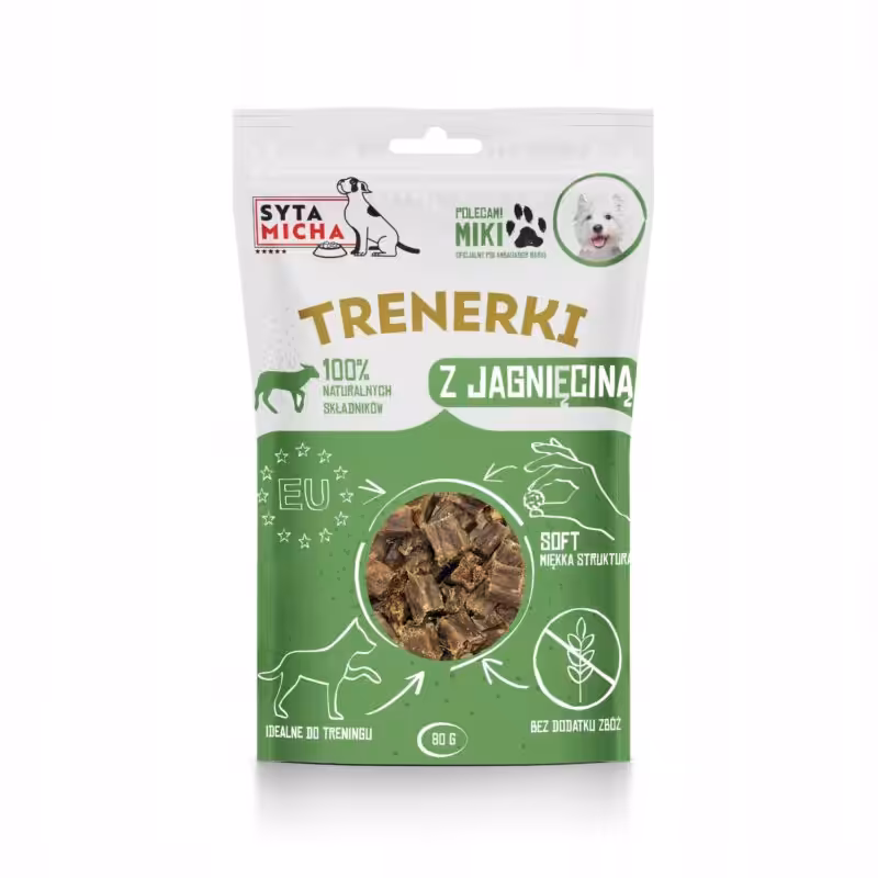 syta micha trenerki z jagnięciną dla psa 80g