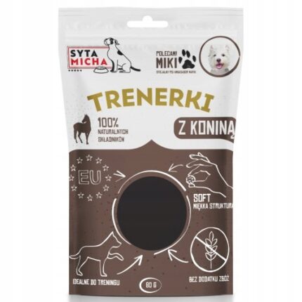 syta micha trenerki z koniną dla psa 80g przysmaki