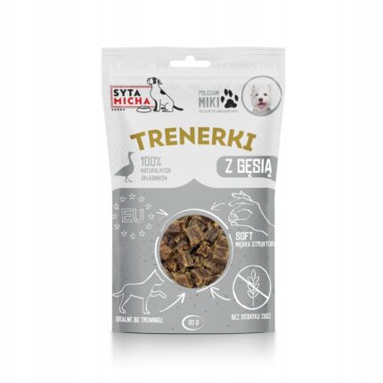 syta micha trenerki z gęsią dla psa 80g