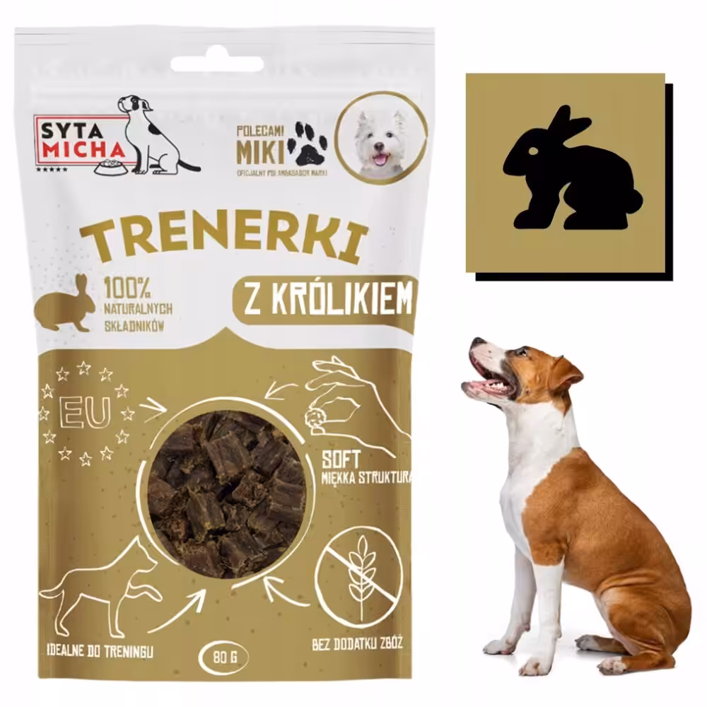 syta micha trenerki z królikiem dla psa 80g