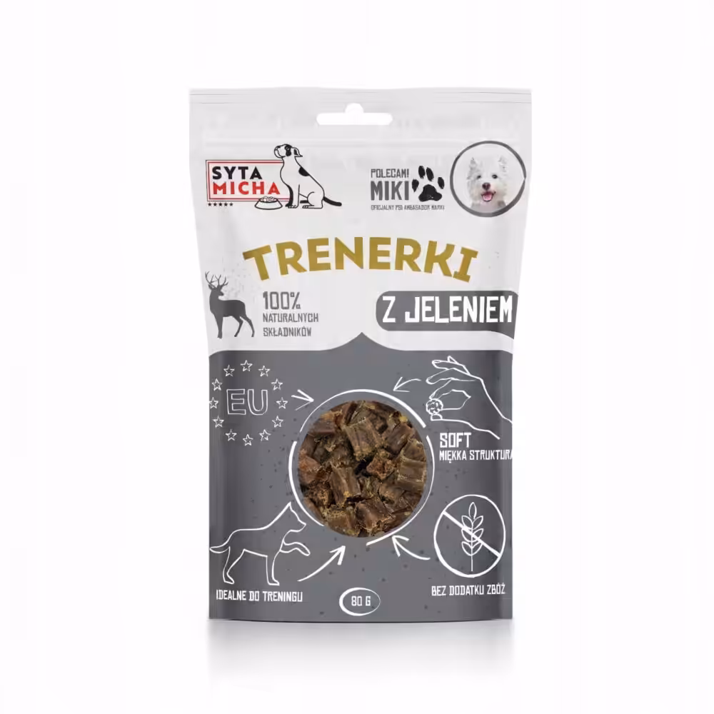 syta micha trenerki z jeleniem dla psa 80g