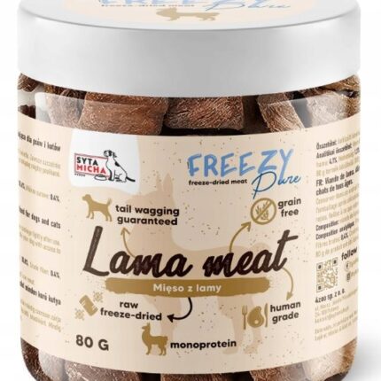 syta micha 100% liofilizowane mięso z lamy dla psa 80g freezy