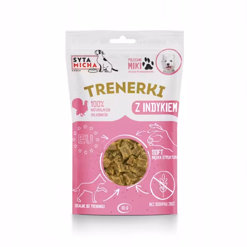 syta micha trenerki z indykiem dla psa 80g