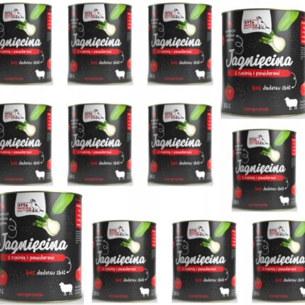 syta micha. karma mokra dla psa jagnięcina z cukinią i pomidorami 800g