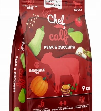 syta micha chef. sucha karma dla psa cielęcina, gruszka i cukinia 9kg