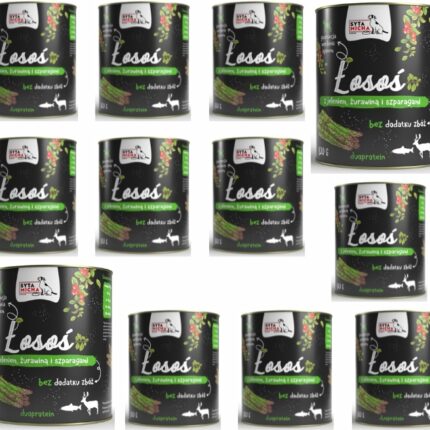 syta micha. mokra karma dla psa jeleń z żurawiną i szparagami 800g