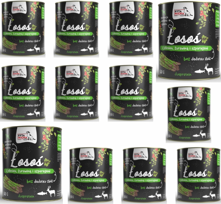 syta micha. mokra karma dla psa jeleń z żurawiną i szparagami 800g