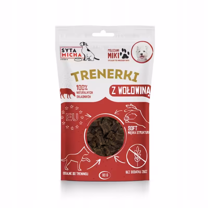 syta micha trenerki z wołowiną dla psa 80g