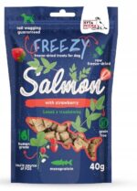 syta micha. liofilizowane przysmaki dla psa Łosoś z truskawką freezy 40g