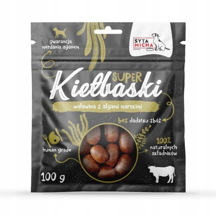 syta micha kiełbaski wołowina z algami morskimi