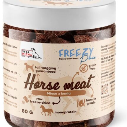 syta micha. 100% liofilizowane mięso z konia dla psa 80g freezy pure