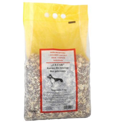 cezar makaron dla psa błyskawiczny  bez gotowania z mięsem wołowym 5kg