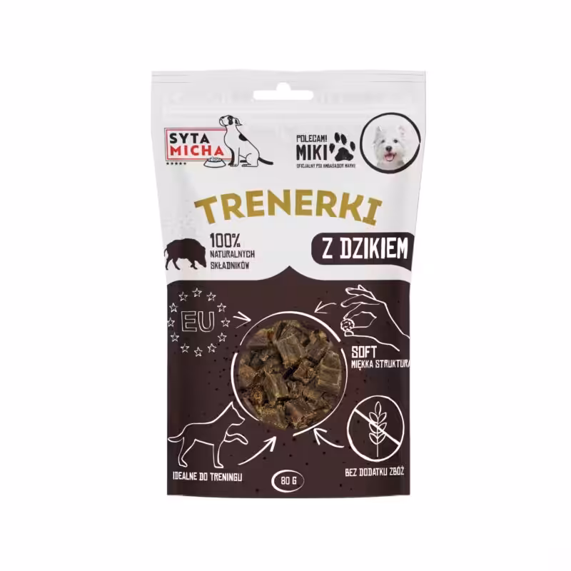 syta micha trenerki z dzikiem dla psa 80g