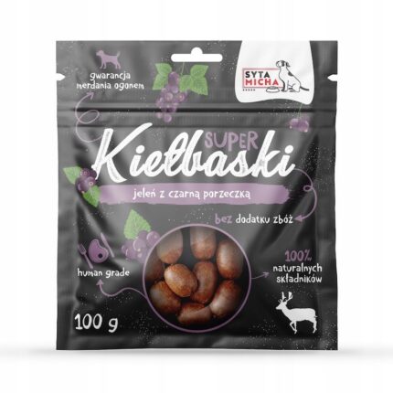 syta micha kiełbaski jeleń z czarną porzeczką 100g