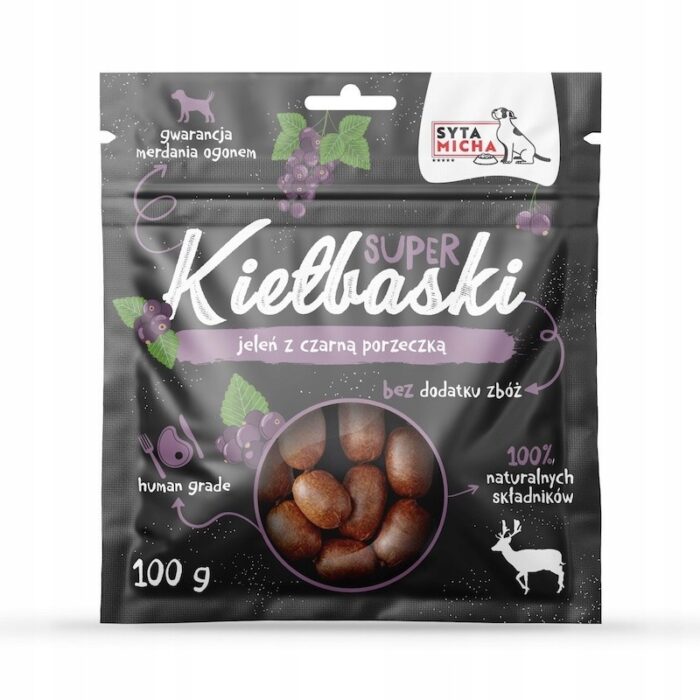 syta micha kiełbaski jeleń z czarną porzeczką 100g