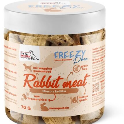 syta micha. 100% liofilizowane mięso królika dla psa 70g freezy pure