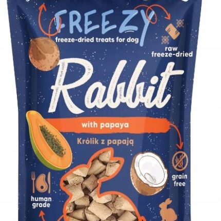 syta micha. liofilizowane przysmaki dla psa królik z papają freezy 40g