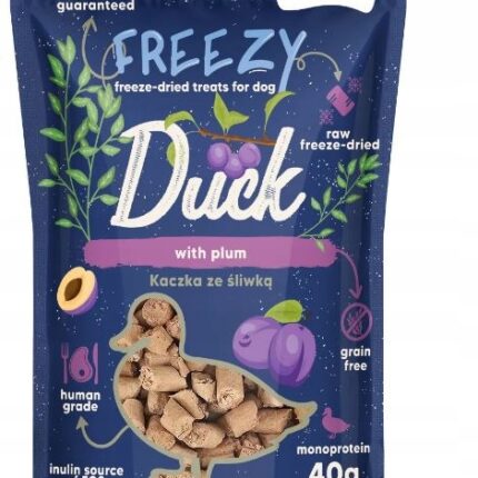 syta micha. liofilizowane przysmaki dla psa kaczka ze śliwką freezy 40g