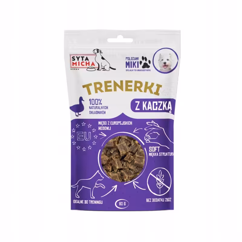 syta micha trenerki z kaczką dla psa 80g