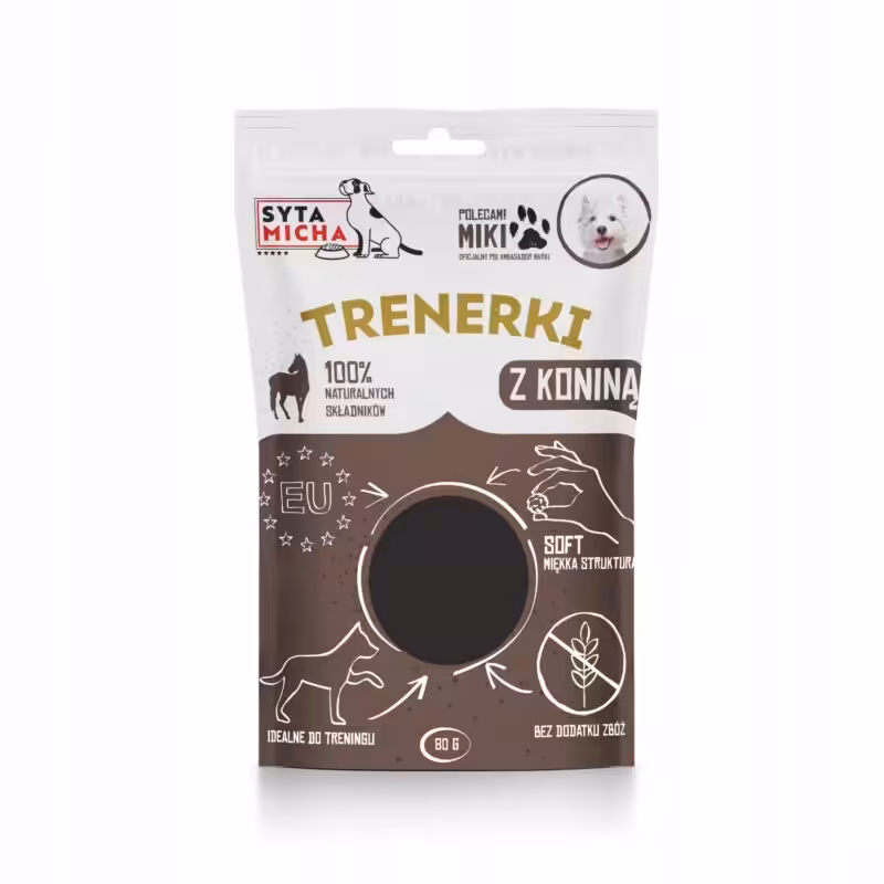 syta micha trenerki z koniną dla psa 80g przysmaki