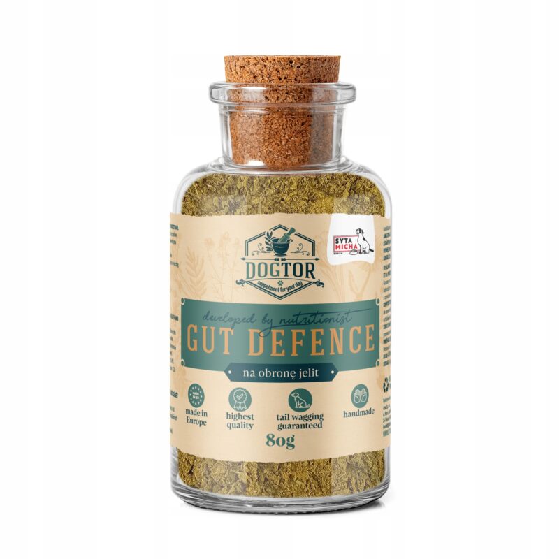syta micha dogtor suplement ziołowy na ochronę jelit dla psa 80g