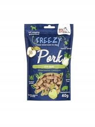 syta micha. liofilizowane przysmaki dla psa wieprzowina z jabłkiem freezy 40g