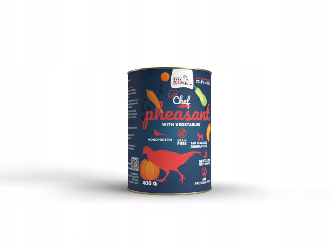 syta micha chef. mokra karma dla psa bażant z warzywami 400g