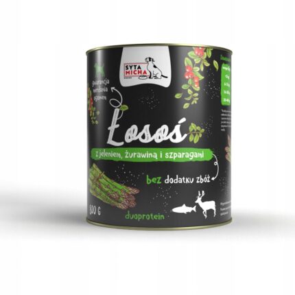 syta micha. mokra karma dla psa jeleń z żurawiną i szparagami 800g