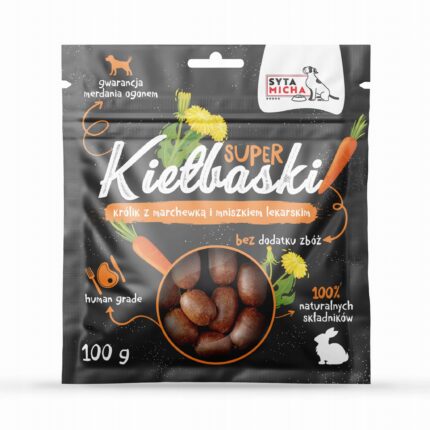 syta micha kiełbaski królik z marchewką 100g