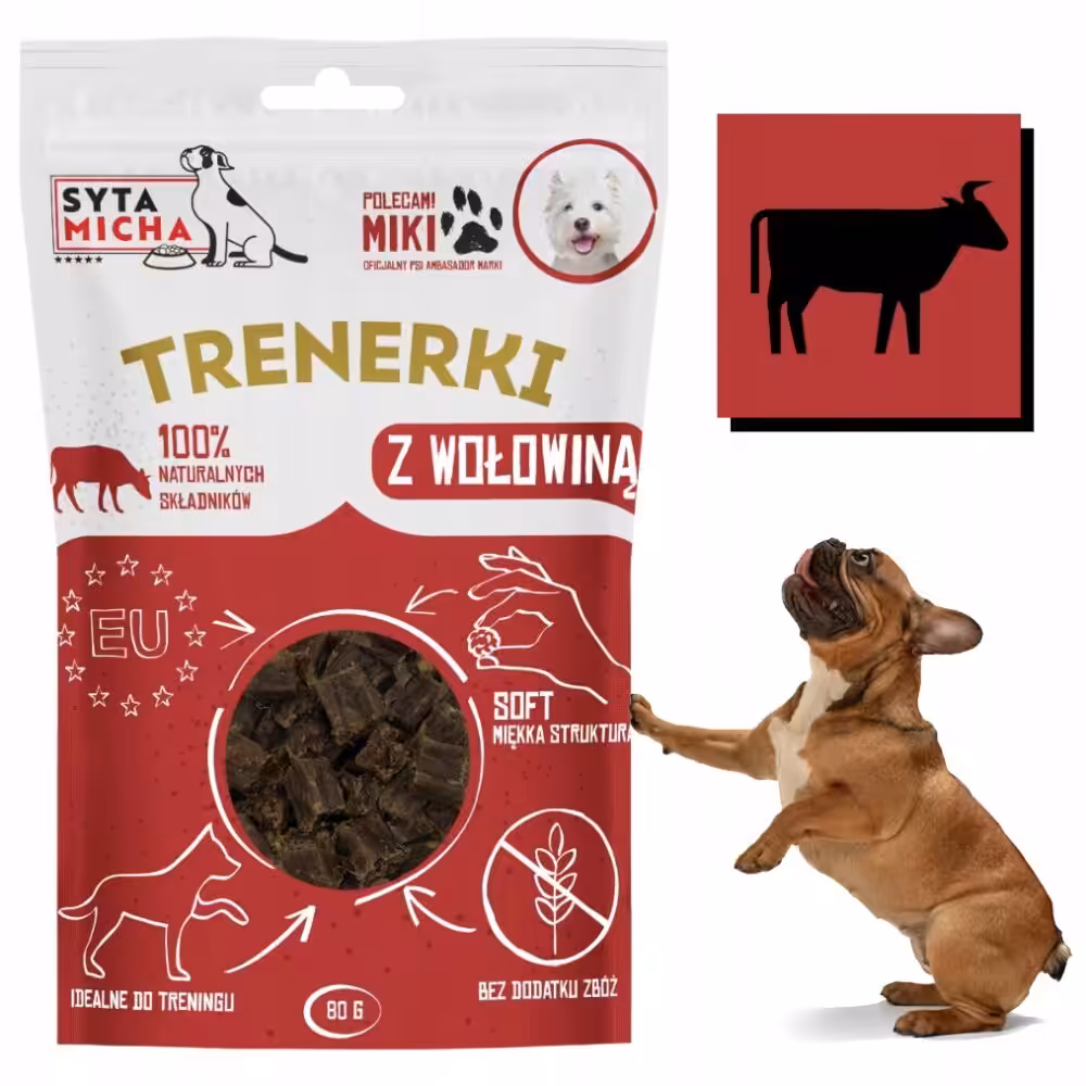 syta micha trenerki z wołowiną dla psa 80g
