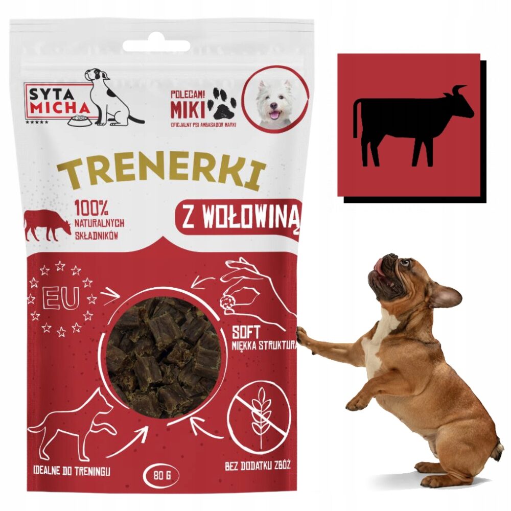 syta micha trenerki z wołowiną dla psa 80g