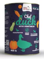 syta micha chef. mokra karma dla psa kaczka z warzywami 400g