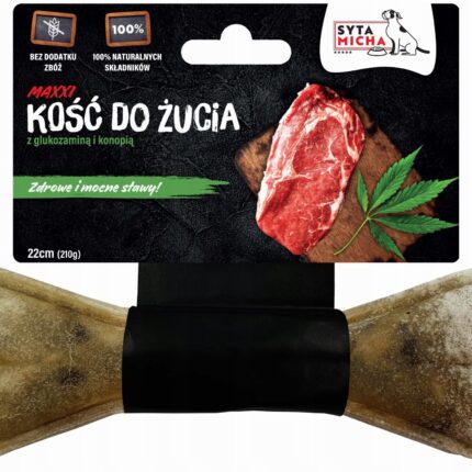 syta micha. kość do żucia dla psa na mocne stawy 22cm maxxi