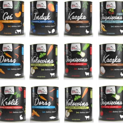 syta micha. karma mokra dla psa gęś z morelami i dynią 800g