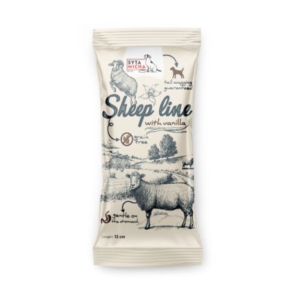 syta micha sheep line kość do żucia dla szczeniąt owca z wanilią 12cm