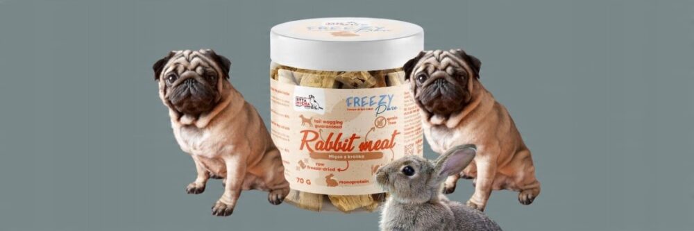 syta micha. 100% liofilizowane mięso królika dla psa 70g freezy pure