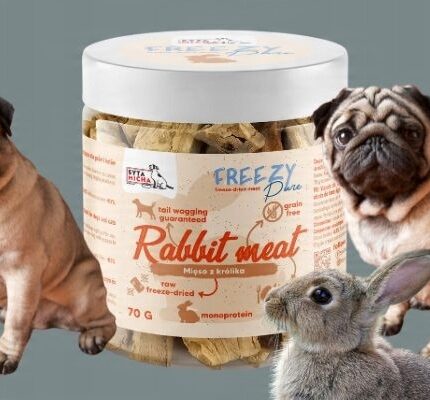 syta micha. 100% liofilizowane mięso królika dla psa 70g freezy pure